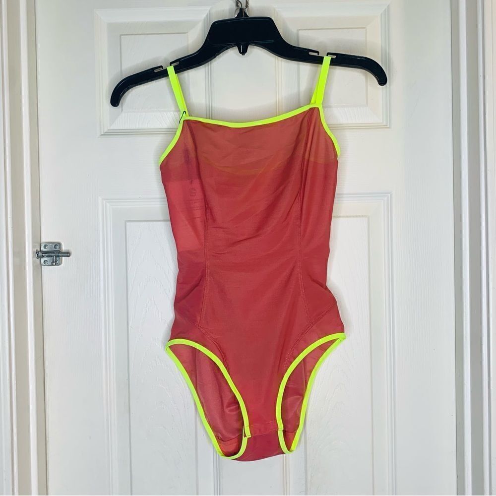 Item M 6 All Mesh Bodysuit Neon Size Small Color Faded Rose